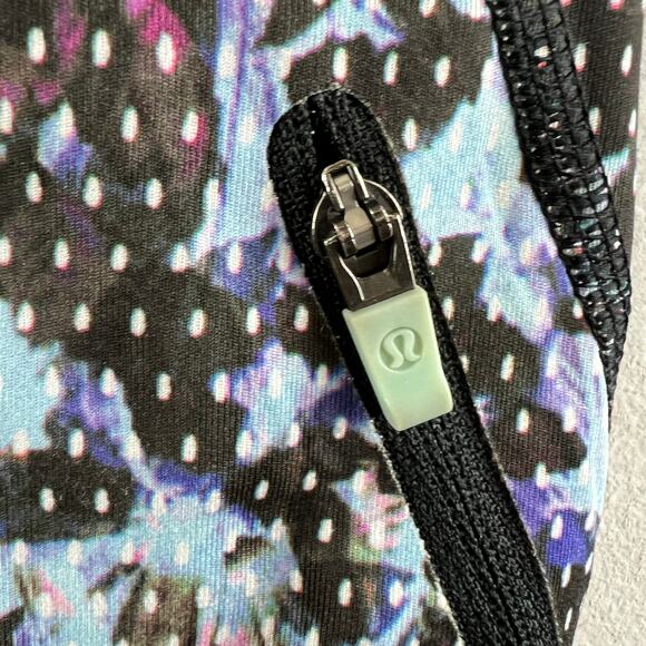 Lululemon Run All Sport Crop Legging Floral Sport Tranquil Blue Multi Mid-Rise 6 - Picture 6 of 7